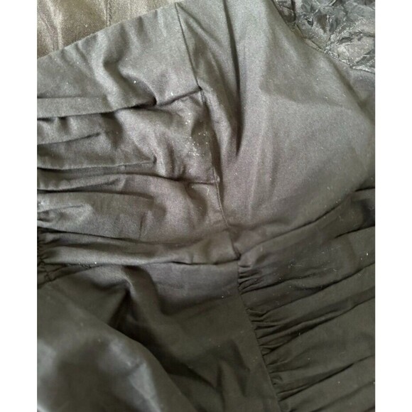 Zara Womens Medium Top Animal Leopard Print Organza Puff Vneck Sleeve Crop Black - Picture 6 of 8